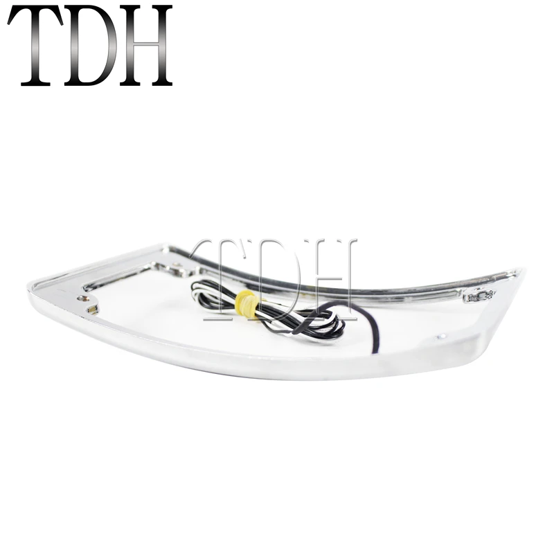 Хромированный алюминиевый СВЕТОДИОДНЫЙ изогнутый номерной знак для мотоцикла 6