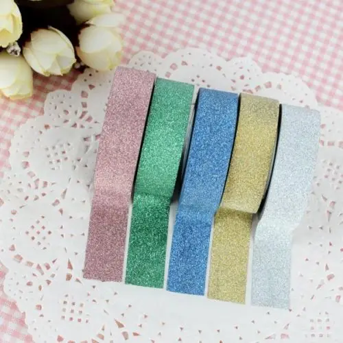 Новая блестящая шикарная клейкая бумага DIY Маскировочная лента декоративная