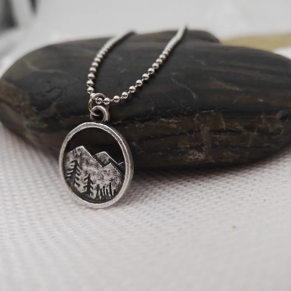 Комплект из 1 предмета Горный подвеска с пейзажем природы круг кулон любителей