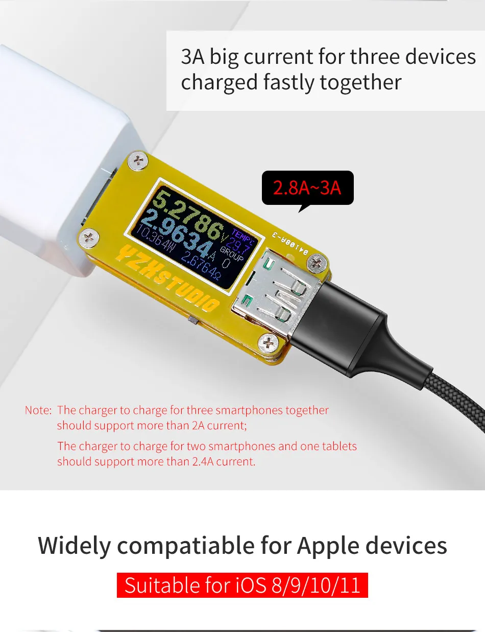 200cm All In One For Lightning 8Pin Micro USB Type C Data Cord Fast Charging 2M USB Cable For iPhone7 8 Xs Xiaomi Huawei Samsung