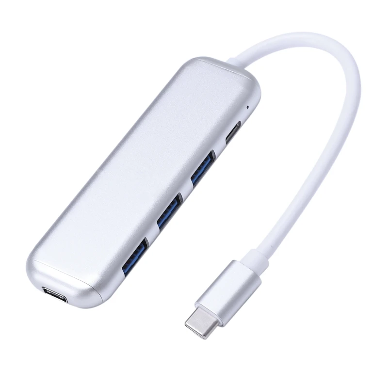 AAAJ-портативный usb-адаптер 5 в 1 Type-C 3 0 из алюминиевого сплава с - Цена: 