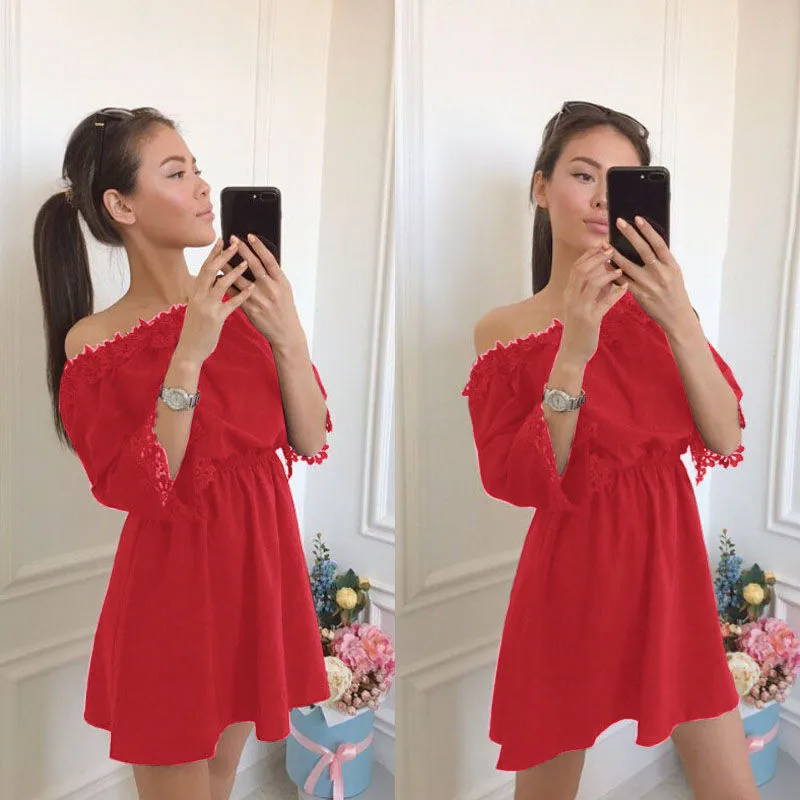 Новый Модный женский летний комбинезон с длинным рукавом и открытыми плечами