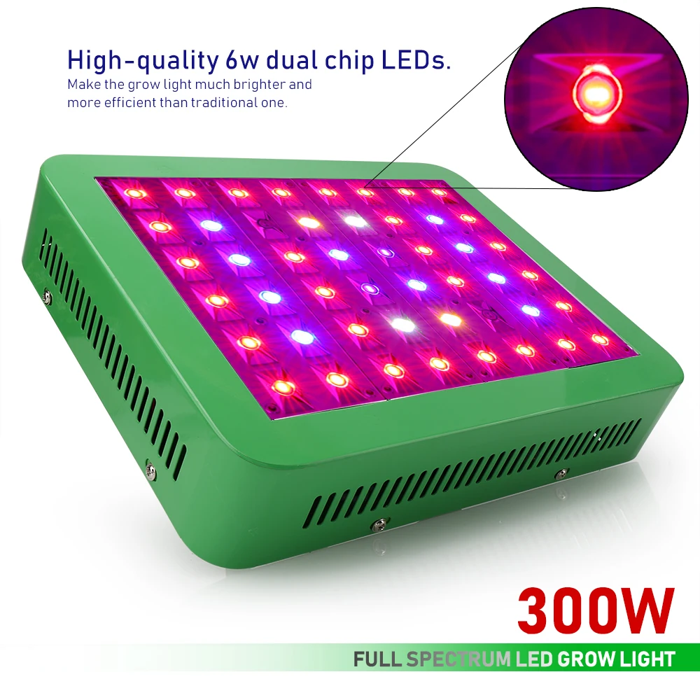 300W LED Growing Lamp Reflector Full Spectrum Plant Grow Light Phytolamp for Indoor Plants Growth Hydroponics Grow Tent Vegs