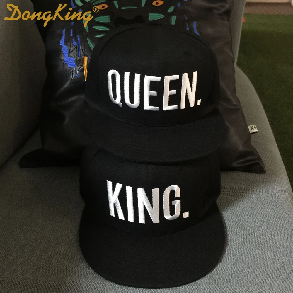 Кепка DongKing KING QUEEN с вышивкой акриловая бейсболка Snapback плоским козырьком для