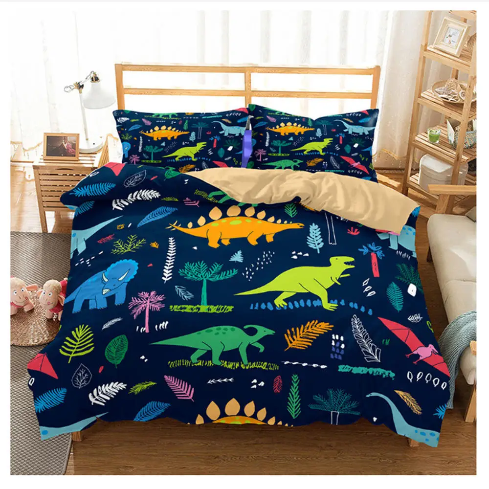 

Thumbedding Animal Bedding Set Dinosaur in the Water Cartoon 3D Duvet Cover King Size Twin Full Queen King Decorative Bed set