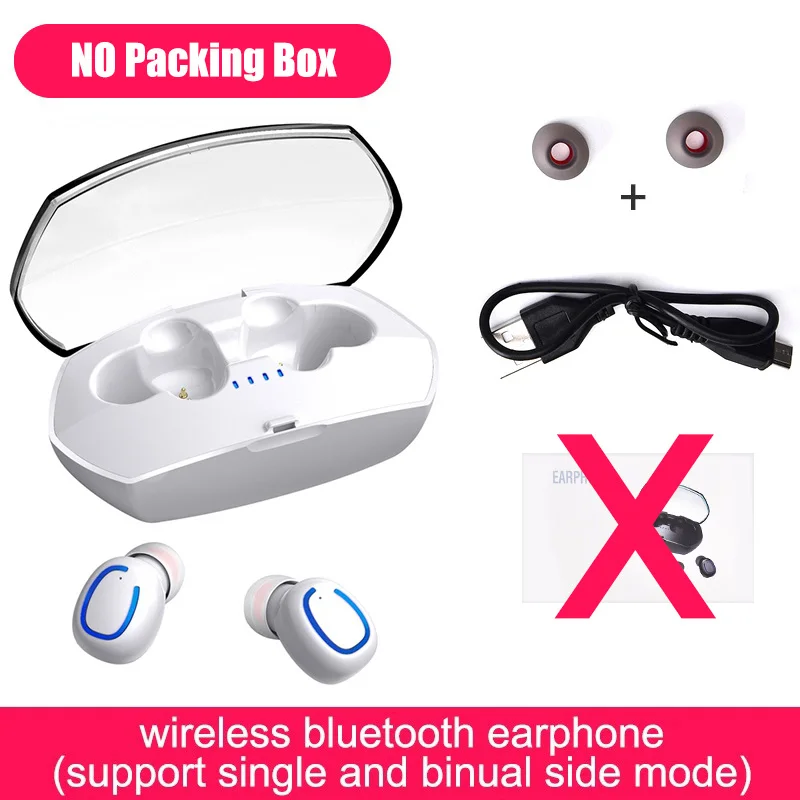 White No Box Tws, Bluetooth наушники, беспроводные наушники, наушники, Bluetooth, наушники, Fones de Ouvido, Handsfree, спортивные наушники с шумоподавлением - Цвет: White No Box