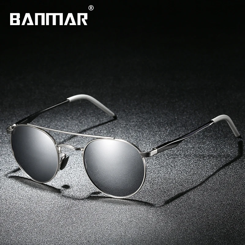 BANMAR Retro Aluminum Round Sunglasses Men Vintage Steampunk Sun Glasses Women Hip Hop Luxury Brand Eyewear UV400 A540 | Аксессуары для