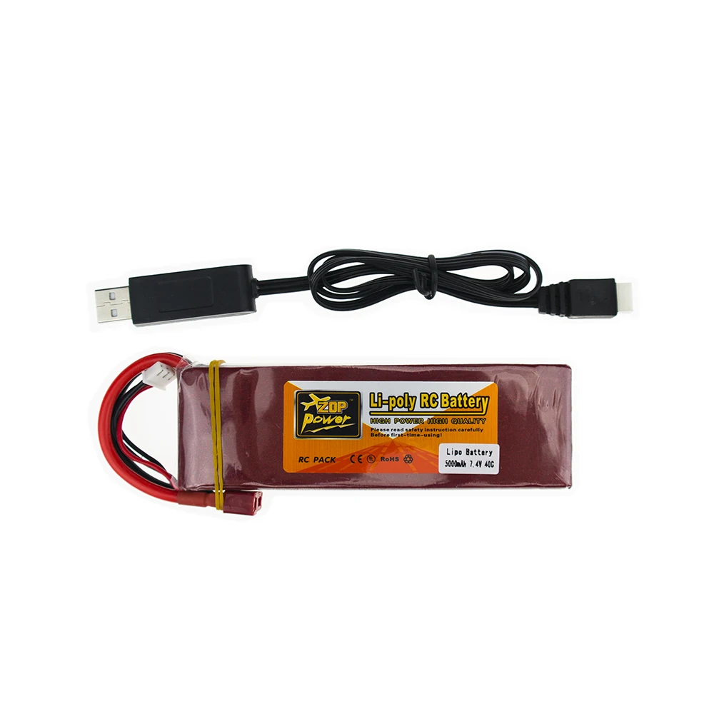 Литиевый Дрон аккумулятор 5000 мАч Lipo 7 4 В 40C XT60 T штекер с USB зарядным устройством 3 в