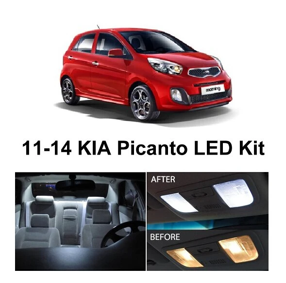 Светодиодные внутренние лампы для KIA Picanto 2011 2014 Автомобильные светодиодные