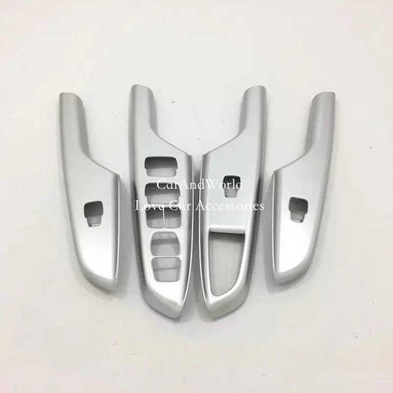 

For Hyundai Encino / Kona 2017 2018 Door Window Switch cover Interior Armrest Frame Panel Trim ABS Chrome Car-Stying Accessories