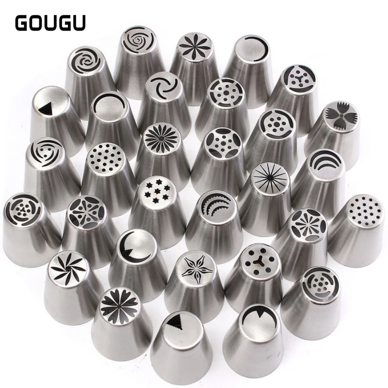 

57Pcs/Set Large Size Russian Nozzles CreamIcing Piping Nozzles Pastry Tips Stainless Steel DIY Cake Baking & Decorating Tools