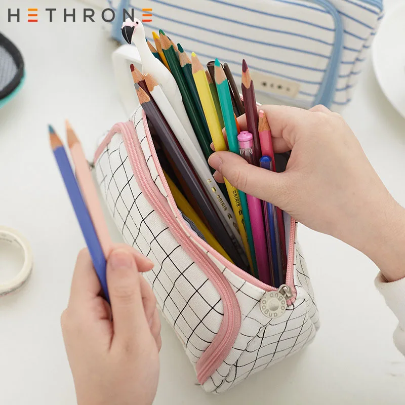Hethrone Canvas Прекрасный Большой Вместительный Чехол-карандаш милый чехол-карандаш