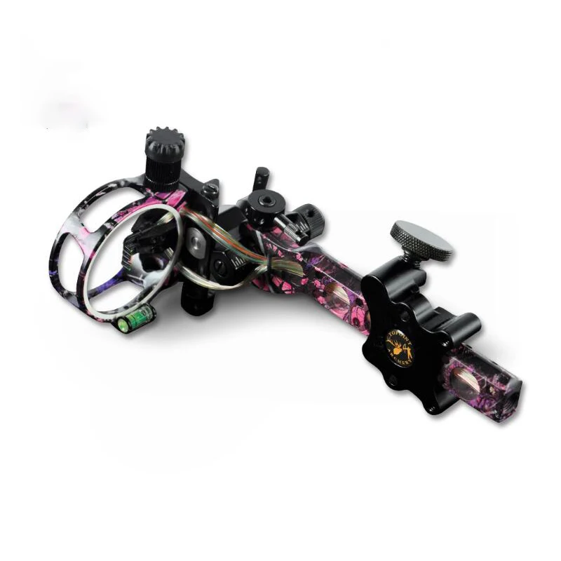 

TP7550 5 Pin compound bow Sight Long pole Micro-adjust Black/Camo 0.019 Optical Fiber Bow Sight For Hunting Archery Accessories