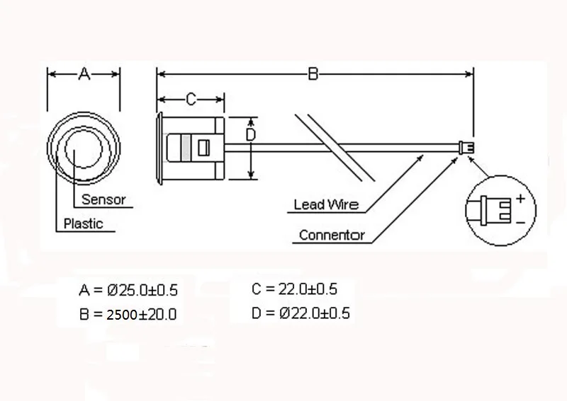 waterproof 40KHz 22MM reversing radar probe US40-22D (integrated) ultrasonic sensor | Автомобили и мотоциклы