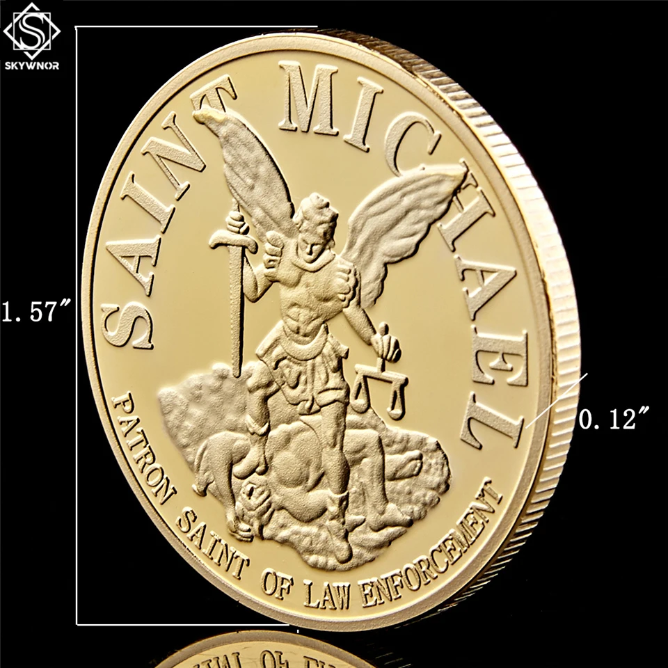 5 шт./лот США St Michael The Prayer Archangel Gold/Silver Token коллекционный набор монет оптовая