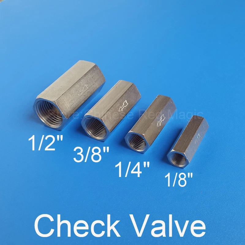 

5pcs Full Metal 1/4" 12.5mm Caliber one way check valve CV02 air water compressor check valve fuel and vacuum check valve pump
