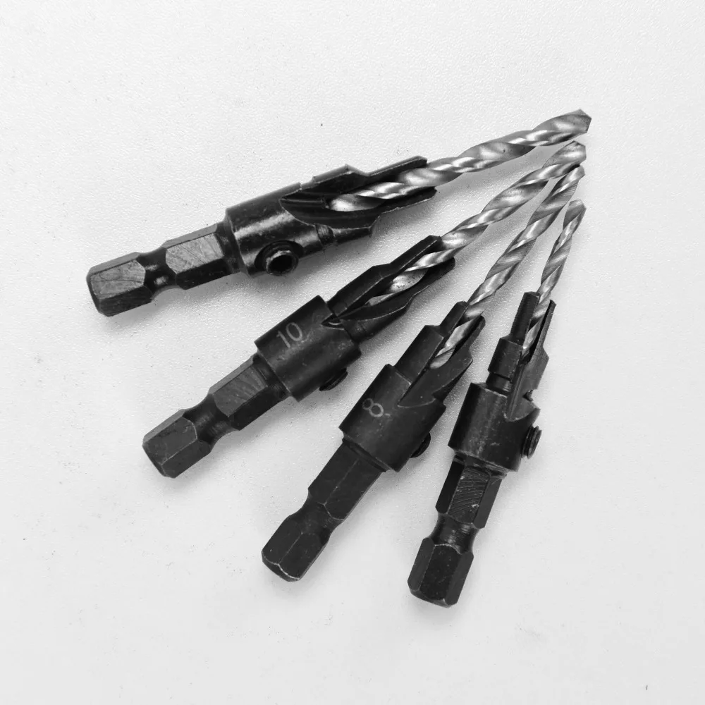 4 шт. HSS столярные зенковки сверло набор Деревообрабатывающие инструменты +