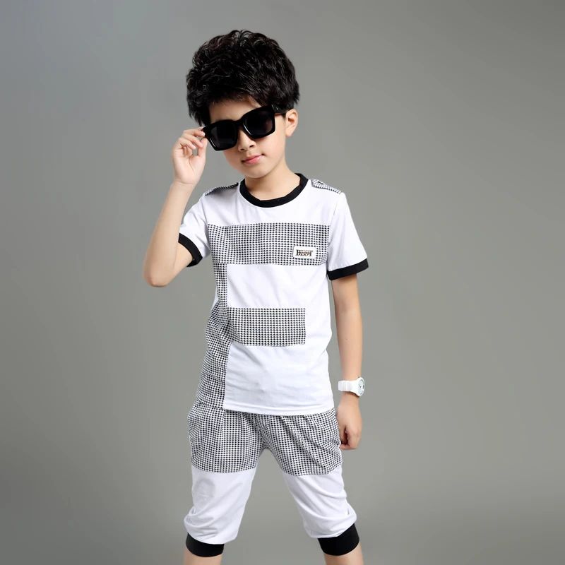 2019 летняя детская одежда комплект одежды с короткими рукавами для мальчиков