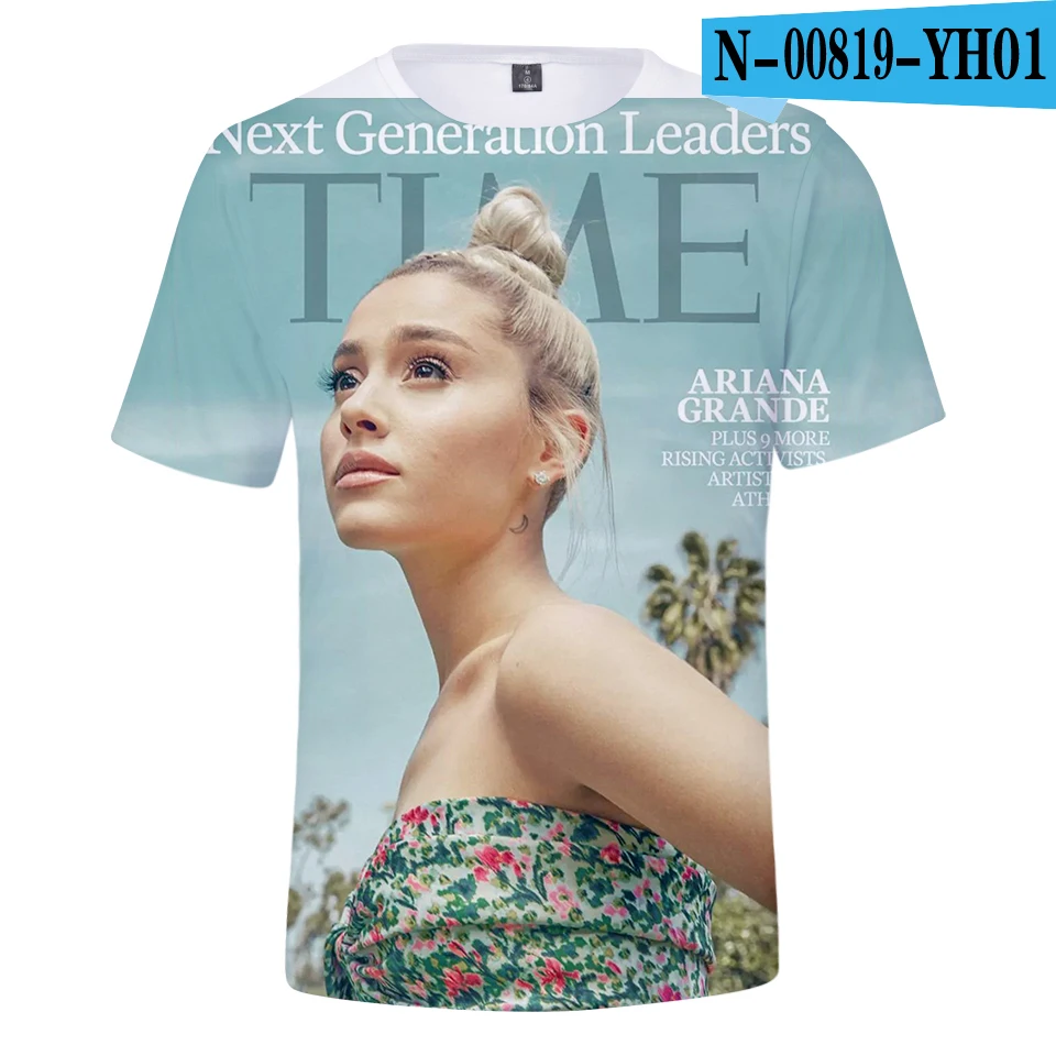 Ariana Grande 3d футболка женская летняя повседневная футболка Harajuku хит-хоп футболки Плюс Размер короткий рукав одежда - Цвет: picture color