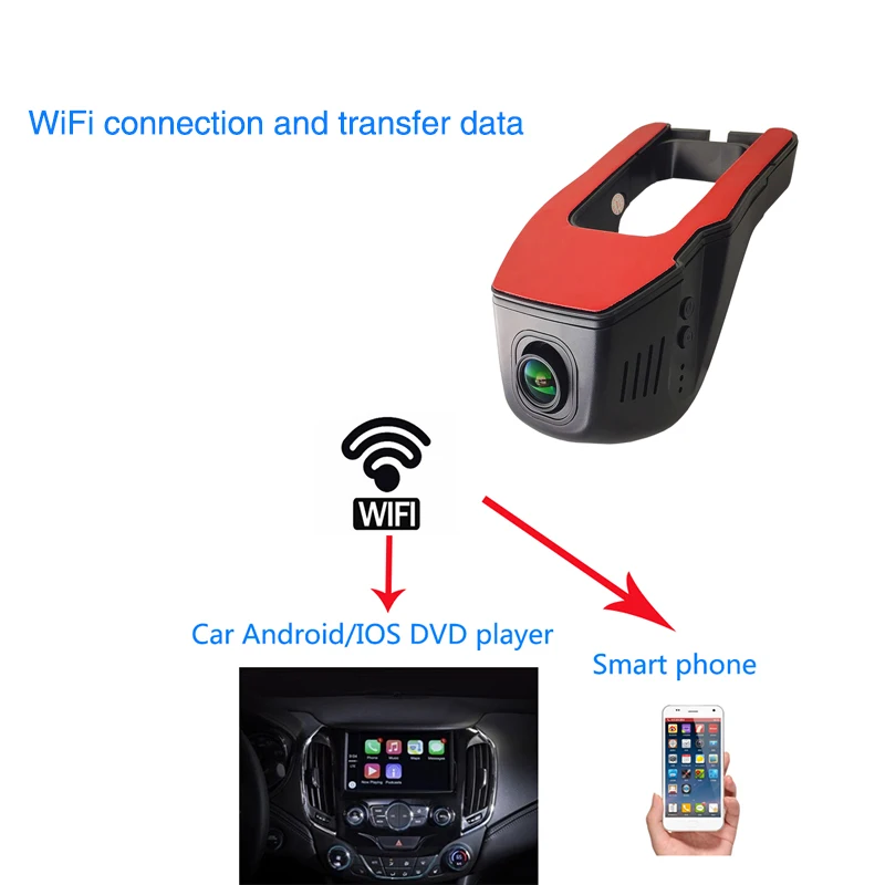 Ainina 2 объектива FHD1080P Novatek 96655 Автомобильный видеорегистратор с Wi-Fi