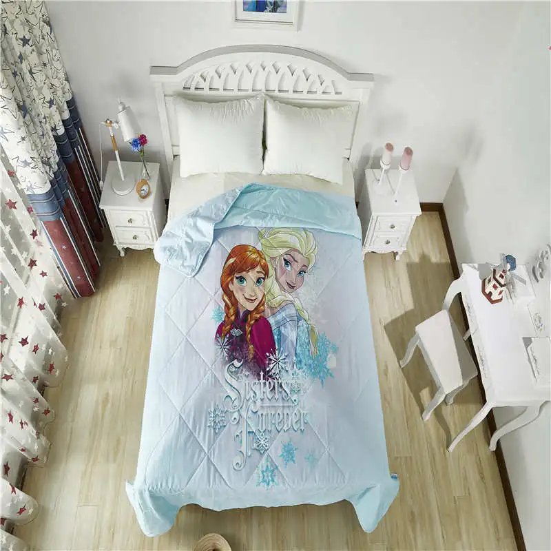 Летнее стеганое одеяло Disney Frozen Elsa and Anna хлопковое постельное белье для девочек