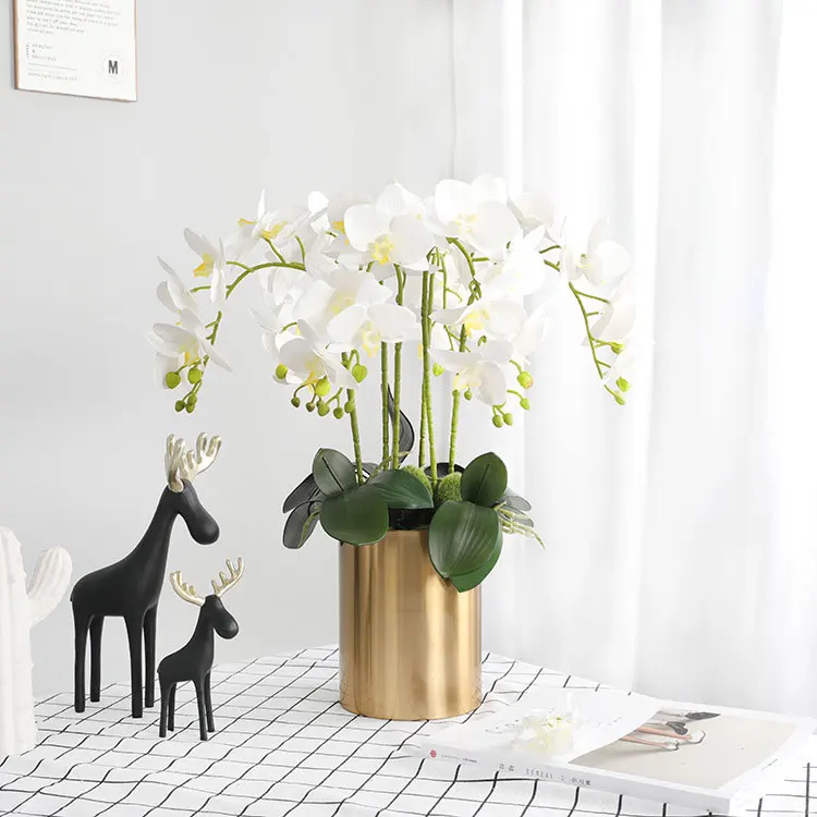

Simulation Orchid Flower Fake Moth Flower Photo Props Home Decor Artificial Butterfly Orchid Flowers 70cm 7 Flower Heads