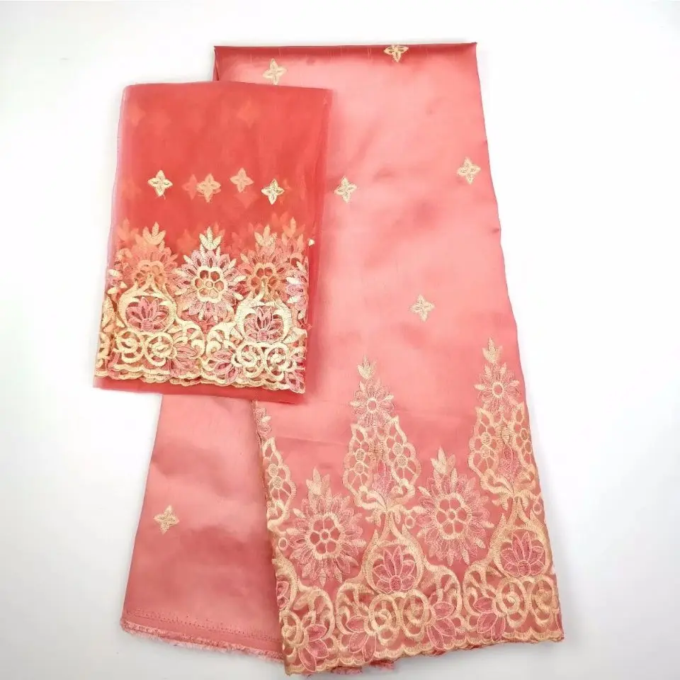 5 ярдов Топ продажа Королевский синий африканский Джордж кружева ткань матч 2