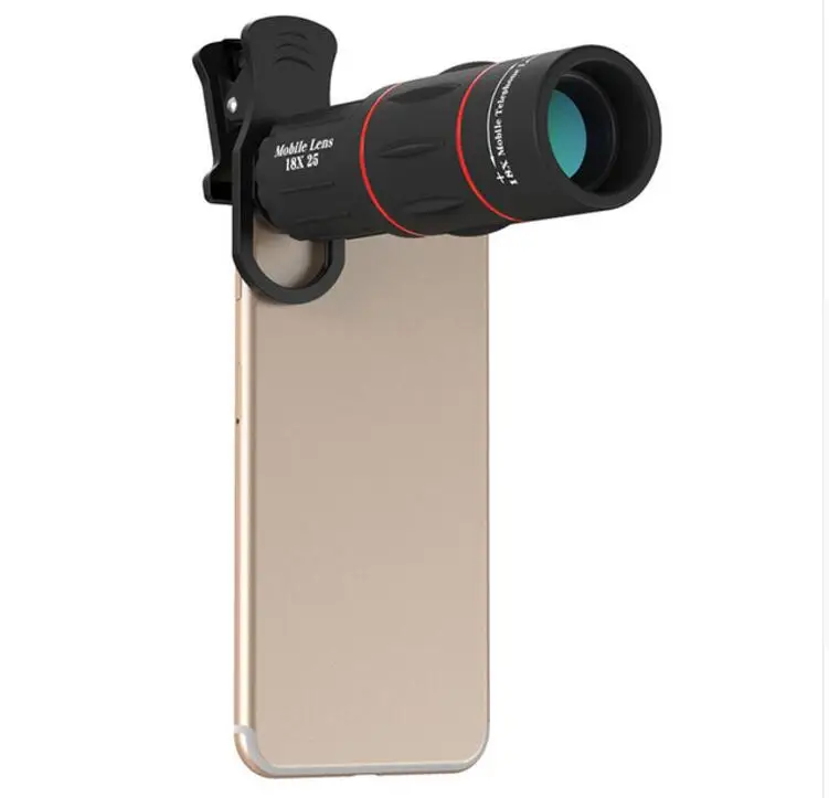 Black APEXEL 18X Телескоп оптический зум объектив мобильного телефона для iPhone samsung XIAOMI смартфонов клип Telefon объектив камеры - Цвет: Black
