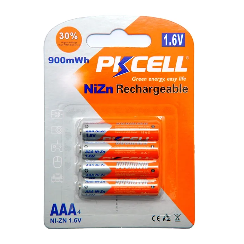 8 шт/2 карты батарейки PKCELL NIZN 1,6 V AAA 900mWh Ni-ZN аккумуляторная батарея 3A Bateria Baterias