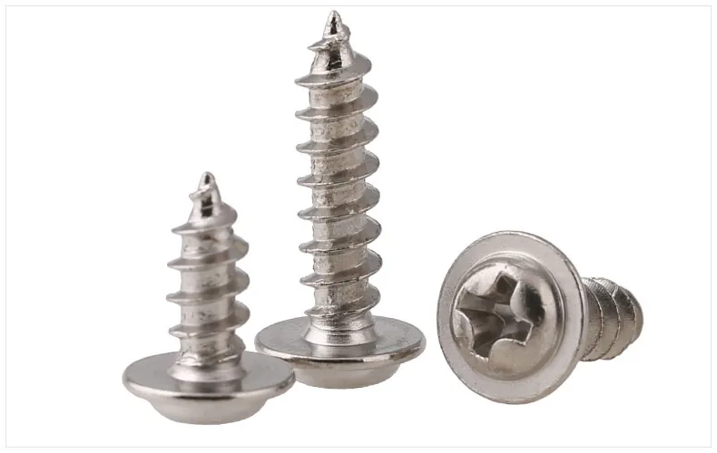 

500PCS/LOT Round head M2 M2.3 M2.6 PWA Nickeling carbon steel Cushioned self-tapping White with Padded screws