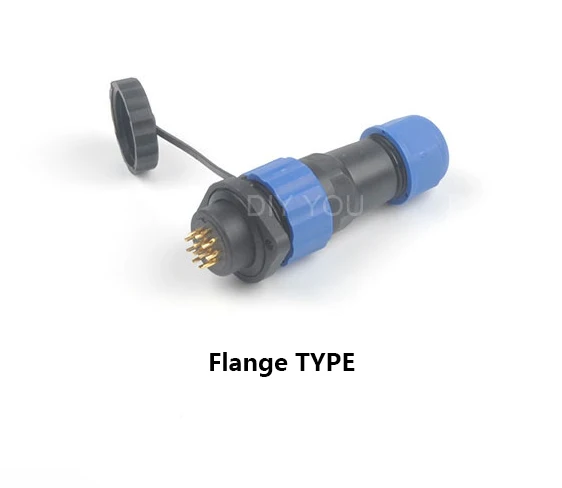Flange SP16 IP68 водонепроницаемый док авиационным соединителем с разъемом «папа» и муфтовый стыковочный переводник 2/3/4/5/6/7/9 контактный разъем для монтажа в панель Кабельный разъем - Цвет: Flange