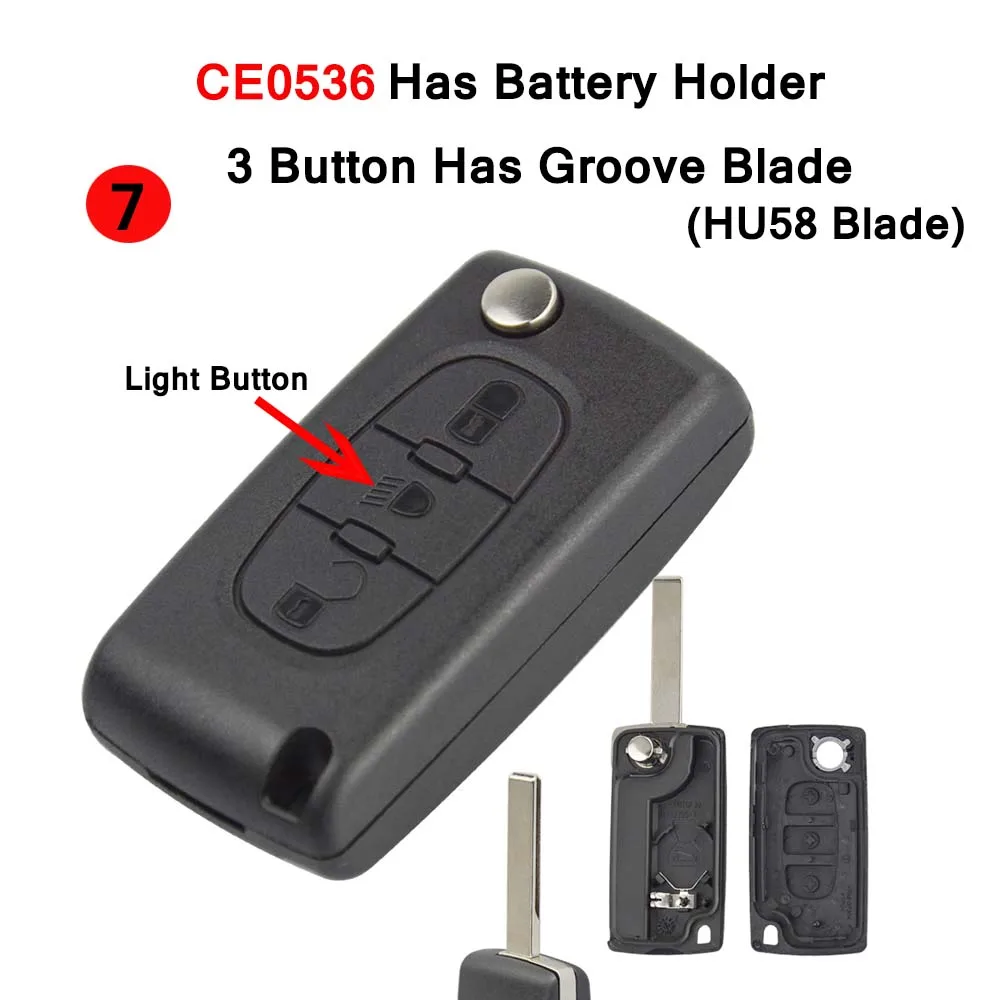 7 OkeyTech 2 3 4 кнопки дистанционного ключа автомобиля для peugeot 207 307 308 407 Citroen C2 C3 C4 C5 флип ключ чехол в виде ракушки CE0523 CE0536 HU83 VA2 - Цвет: 7