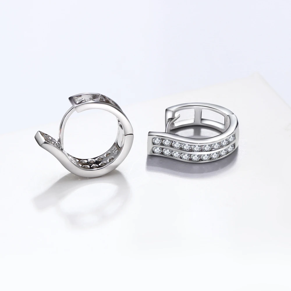 Серьги-кольца из настоящего серебра 92.5% пробы классические ювелирные изделия