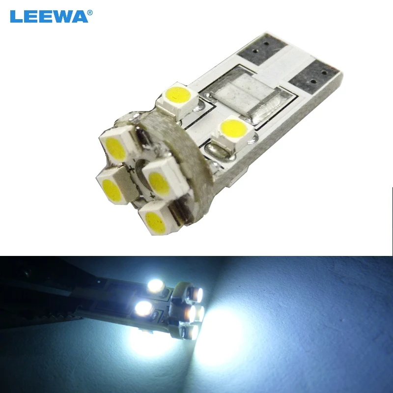 

LEEWA 50pcs White T10/168/194 Wedge 8LED 3528/1210 8SMD Canbus No-Error Car LED Light Bulbs #CA2642