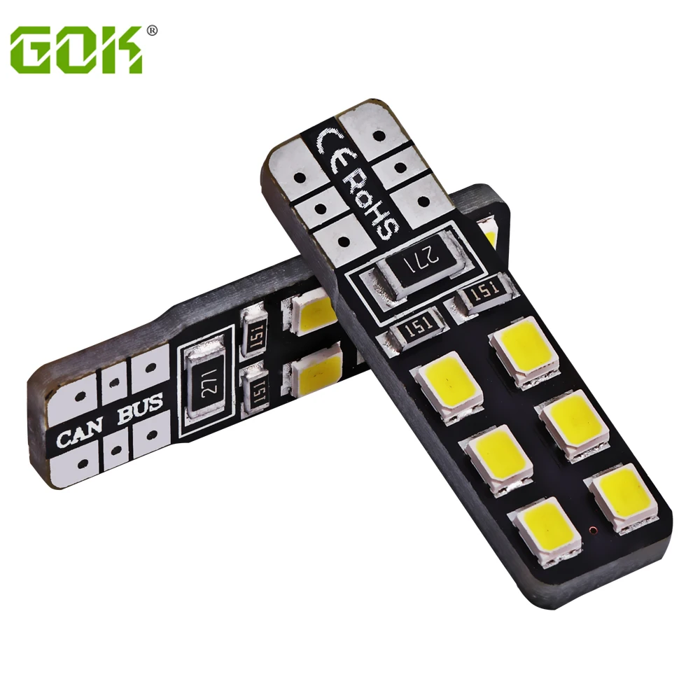 4 шт./лот белый СВЕТОДИОД CANBUS T10 12smd 2835 LED W5W 12 В|t10 led 2835|car signal lightcar light w5w |