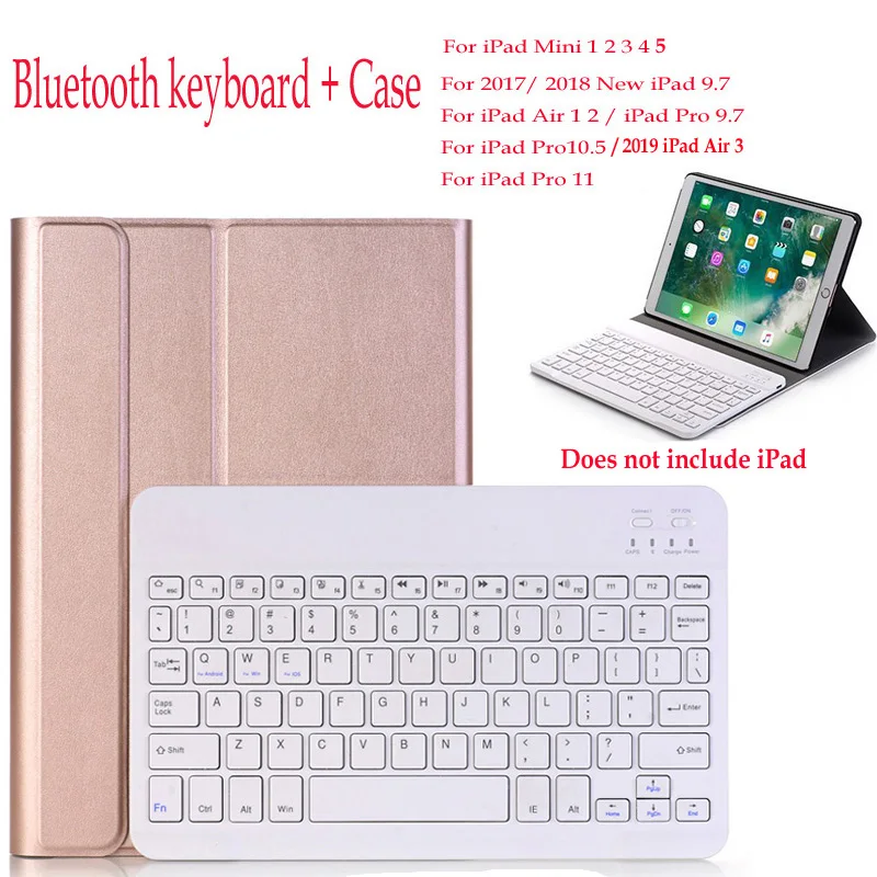 Беспроводной Bluetooth клавиатура чехол Обложка для iPad Mini 1 2 3 4 5 Air 2017 2018 нового 9 7 Pro 10
