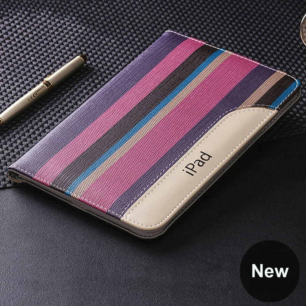 Бизнес чехол для Apple Ipad Mini 4 модная полосатая Кожа PU Смарт Tablet Sehll авто-Режим
