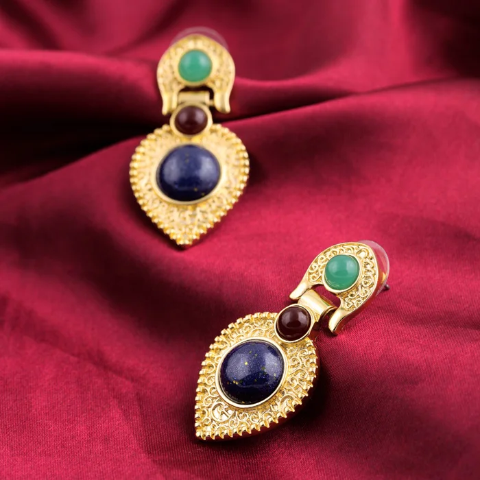 Women Fashion Vintage Multicolor Drop Earrings Mujeres Brincos Trendy Faux Stone Bijoux Jewelry Gift E5234 | Украшения и