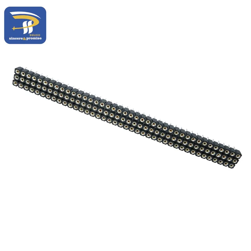 40 P Женский Разъем 1x40 Pin 2,54 Круглый Женский контактный разъем для DS18B20 и кристаллов и PCB золотой контактный Однорядный мужской