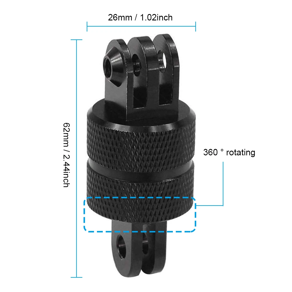 Алюминиевый Поворотный кронштейн с поворотом на 360 градусов для GoPro Hero 7 6 5 4 SJCAM