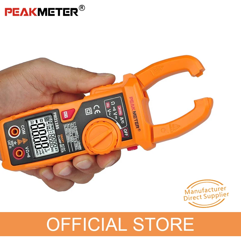 PM2118S PEAKMETER портативный умный AC цифровой клещи мультиметр переменный ток