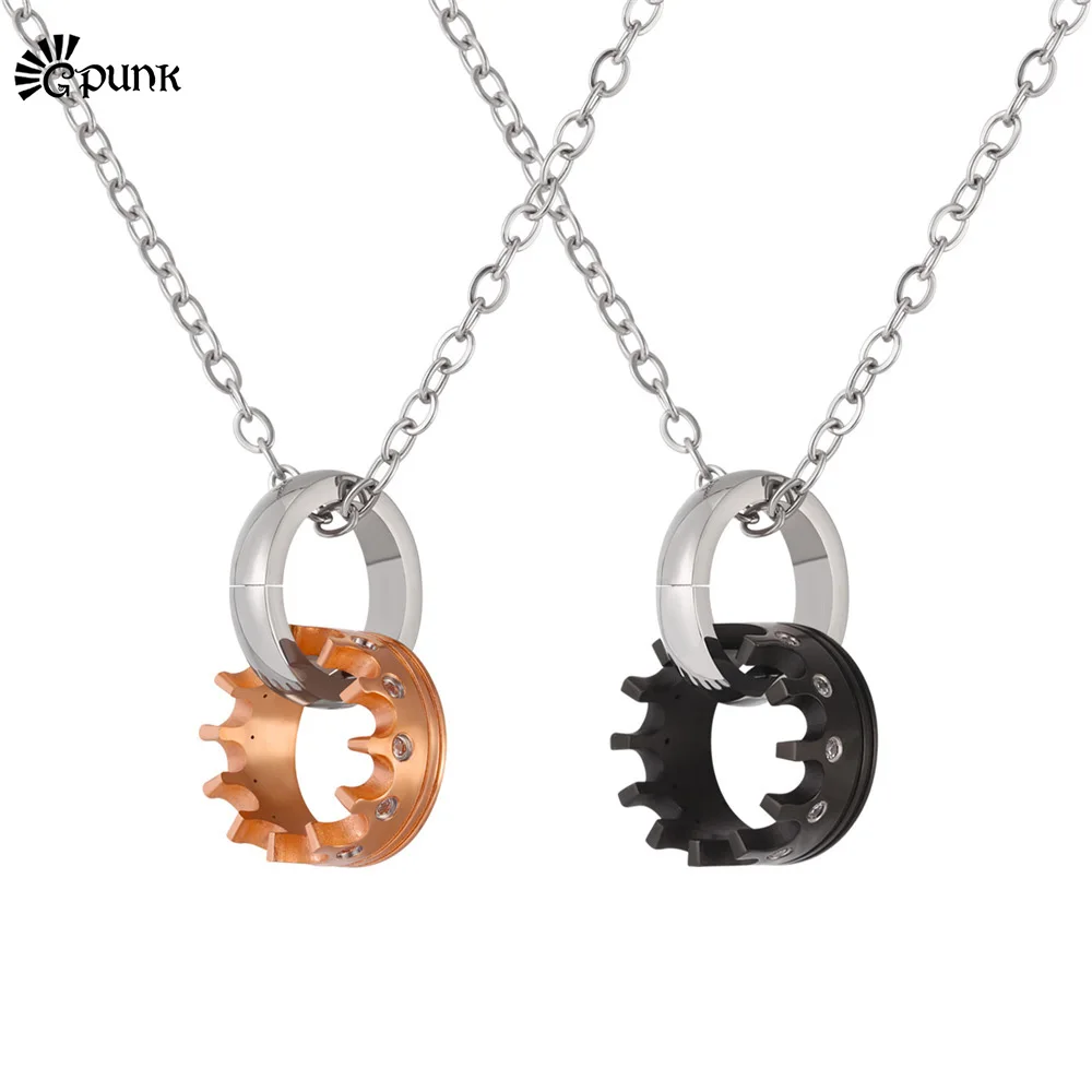 Ожерелье с короной для женщин и мужчин ювелирное изделие из розового