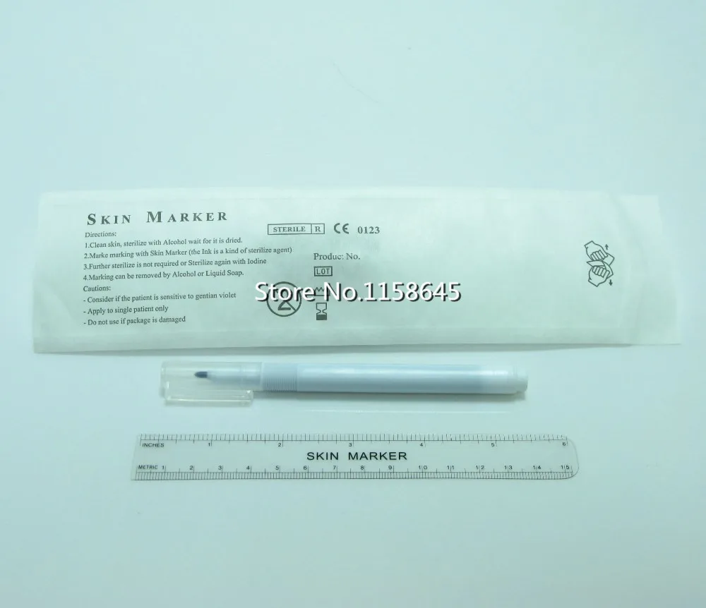 5Pcs 0.5mm Disposable sterilized package with ruler Medical Surgery permanent makeup body Tattoo Piercing Scribe skin marker pen | Красота и