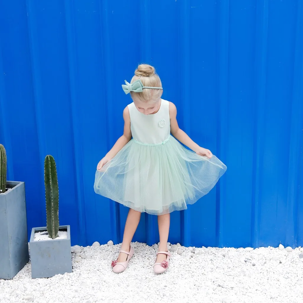 Милое Платье на весну и лето платье из трикотажа тюля аппликации круглым вырезом