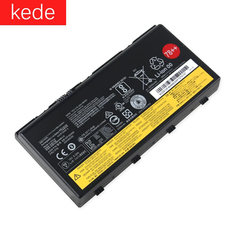 Kede Аккумулятор для ноутбука Lenovo ThinkPad P70 P71 P72 серии SB10F46468 00HW030 78 + 15В 96Wh