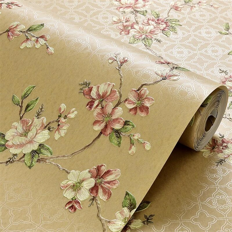 

wellyu New Chinese pastoral AB version with fine embossed wallpaper Living room bedroom background wall study porch wallpaper
