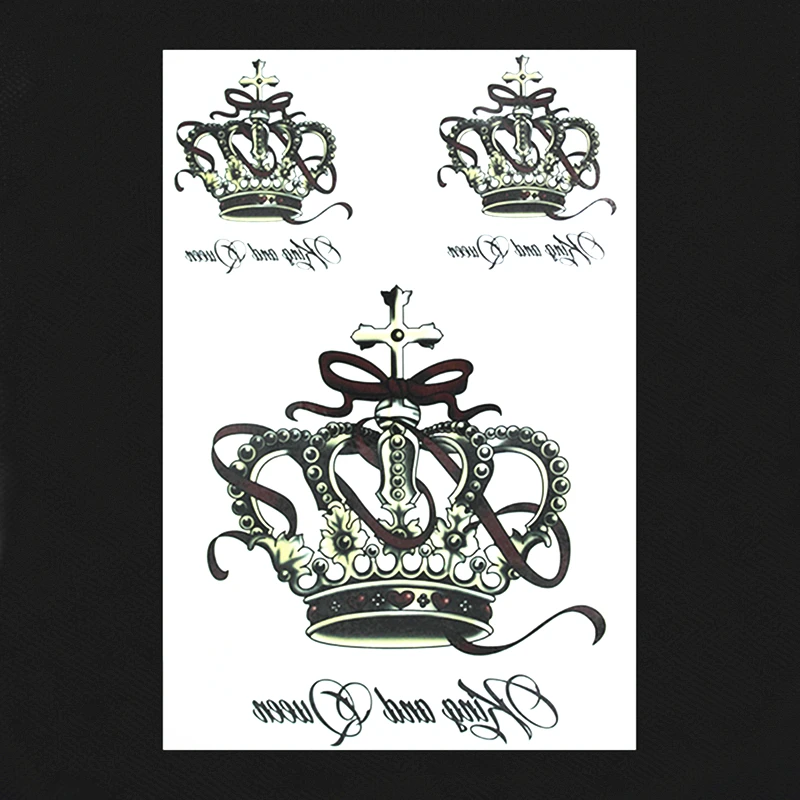 SHNAPIGN Сексуальная алмазная корона временная татуировка боди-арт флэш-стикер