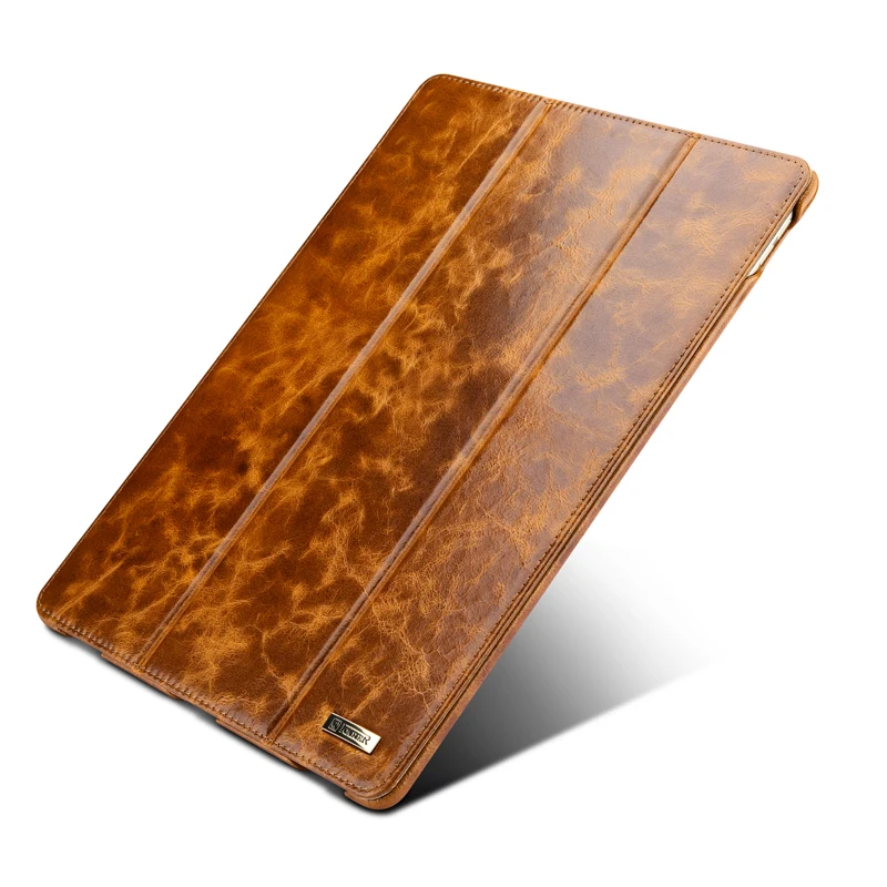 Роскошный восковой смарт чехол ICARER из натуральной кожи для Apple iPad Pro 12 9 2015 2017