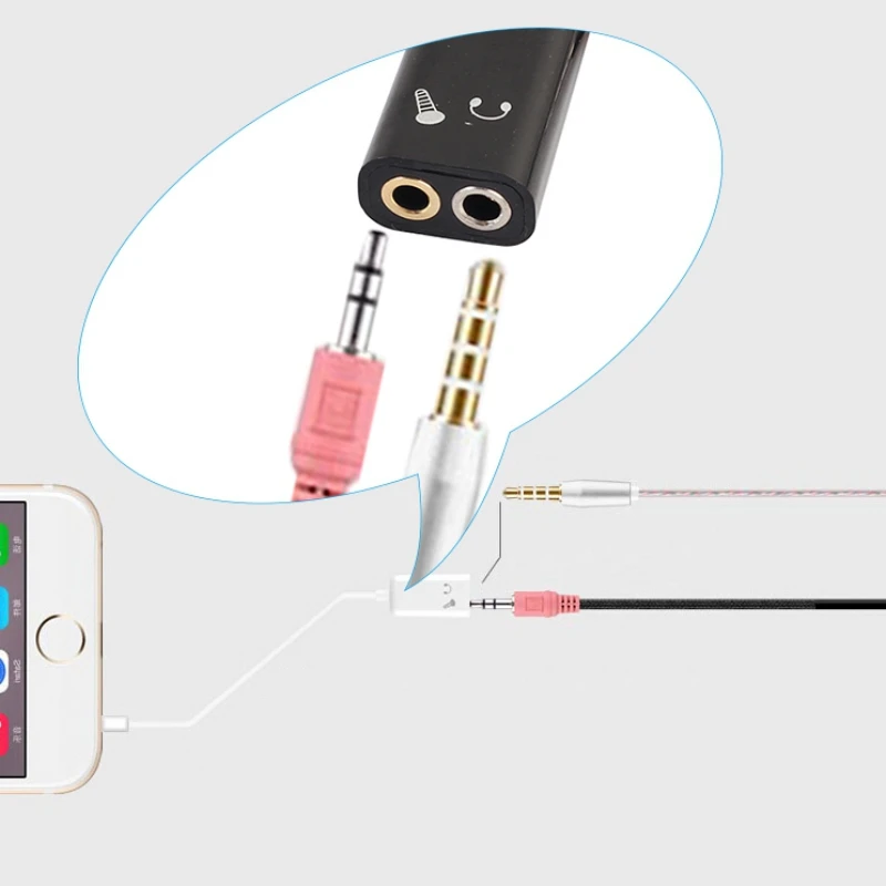 3 5 мм стерео сплиттер аудио папа к наушнику гарнитура + микрофон адаптер пары