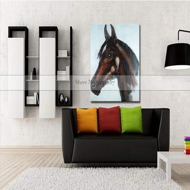Horse Canvas Painting Animal Wall Art Cuardros decoracion Handmade Oil Big Size Home paintings for living room wall | Дом и сад